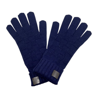 Louis Vuitton Gloves Gon Helsinki Cashmere Damier Perforated Logo