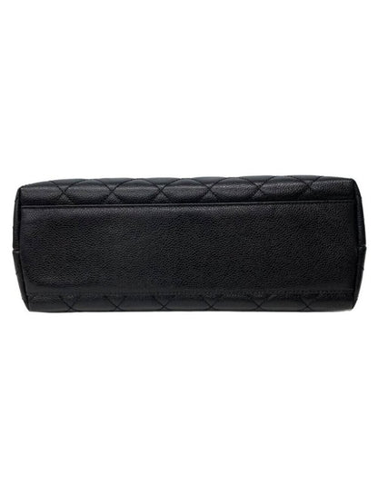 Chanel 24K CC Caviar Vintage Kelly Quilted Flap Bag Black Purse Handle