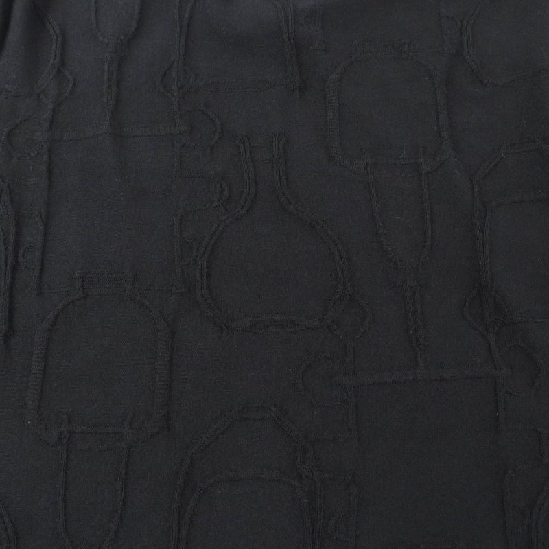 Hermes Silk Cashmere Blend Harness Knitted Crew Neck Long Sleeves Knit Dress