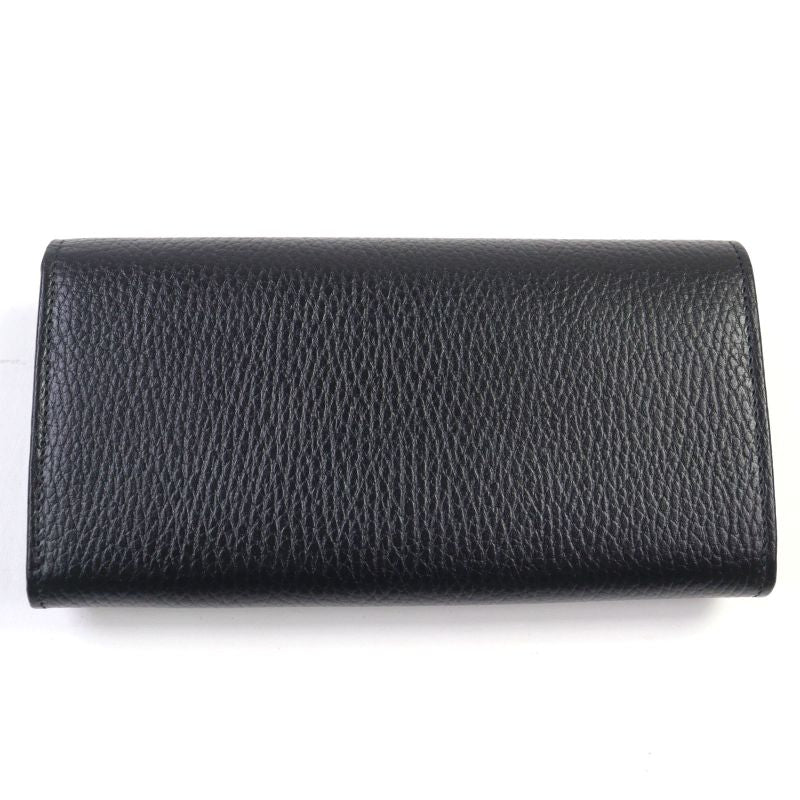 Gucci 615524 Leather Interlocking G Grained Accordion Closure Long Wallet With
