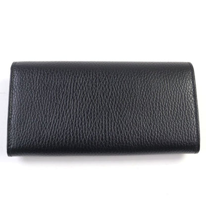 Gucci 615524 Leather Interlocking G Grained Accordion Closure Long Wallet With