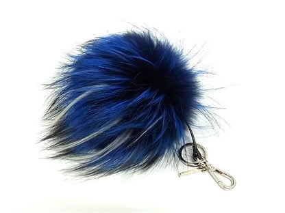 Pattern Fendi Bag Bugs Monster Fur X Leather Charm Key Holder Blue And
