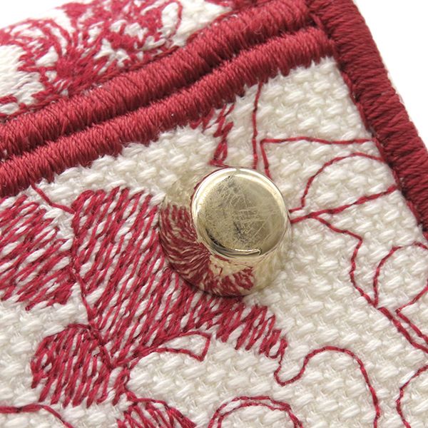 Christian Dior 2way Bag Lady D-Light Canvas Red and White Gold Hardware