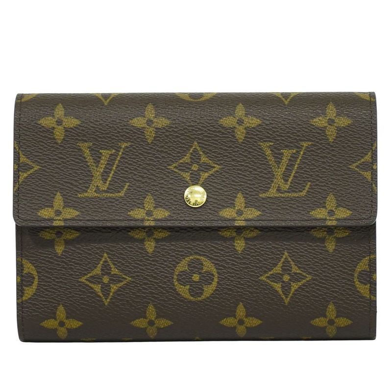 Authentic Louis Vuitton LV Porte Trésor Eteux Chiquier Monogram Fold Wallet