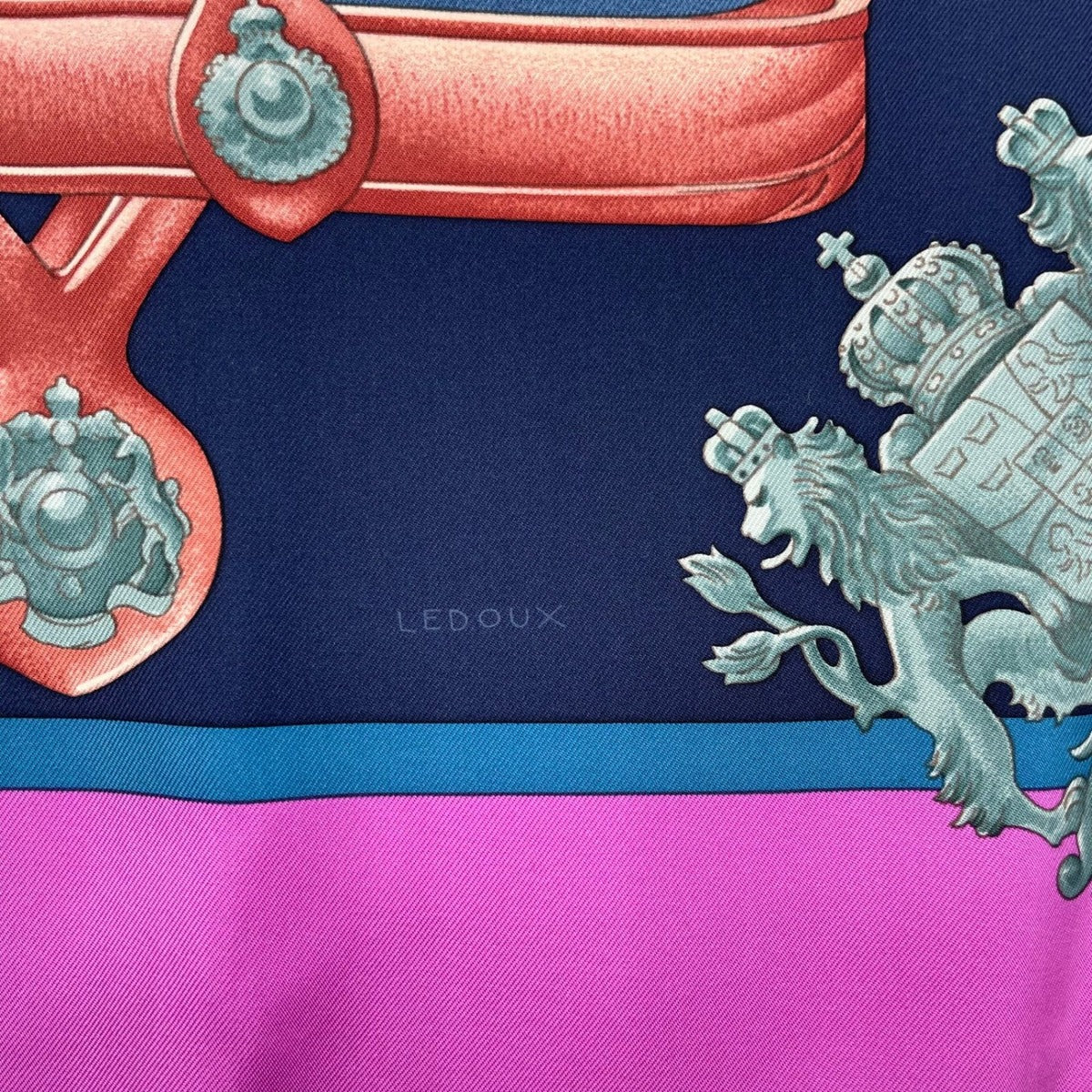 Hermes Carre 90 Scarf 100% Silk Harnais de Cour Court Horse Tackle Purple Box — view 10