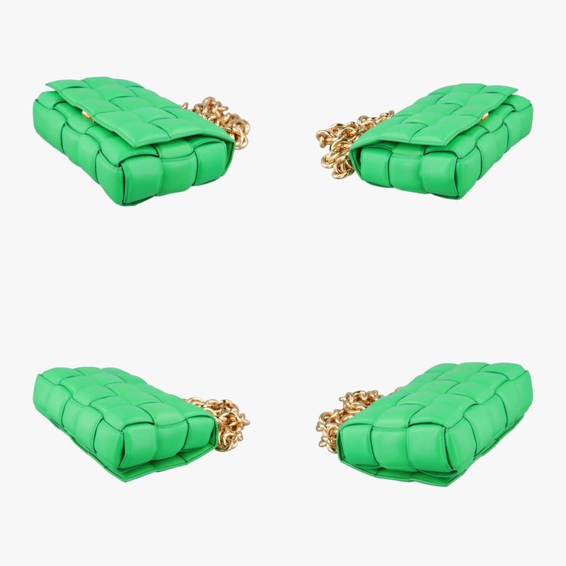 Bottega Veneta The Chain Cassette Green Lambskin B09108320p