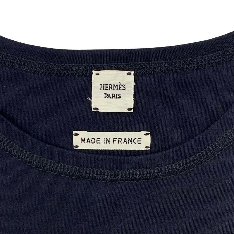 Hermes Top Cotton Black Embroidery T-Shirt