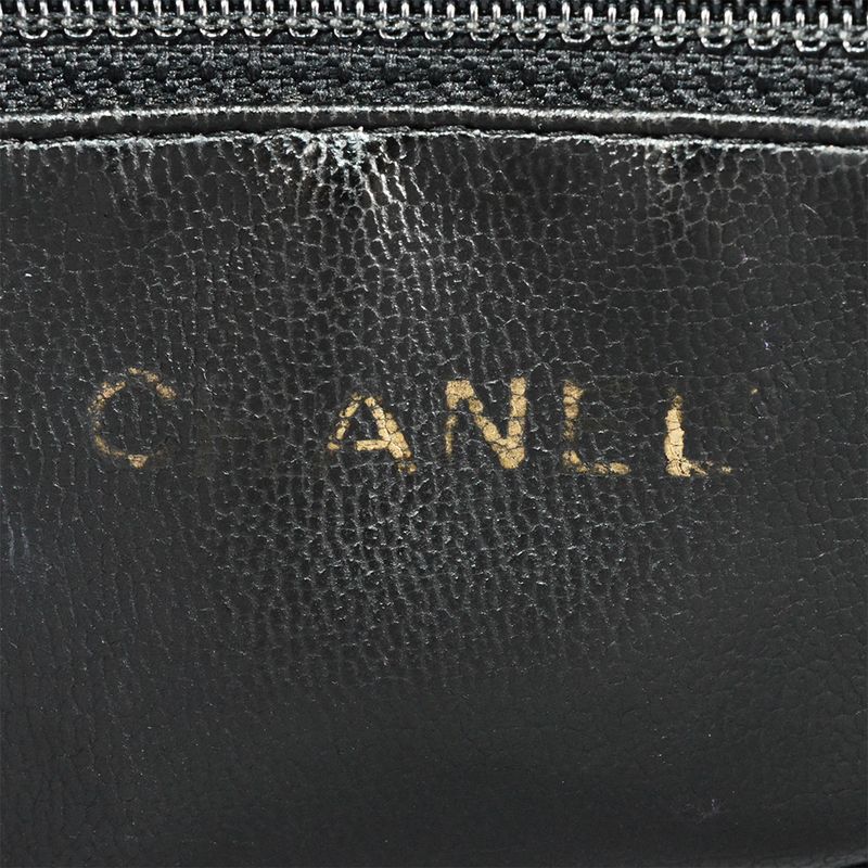 Chanel Triple Coco Chain Shoulder Bag Caviar Skin Black Gold Hardware 7 Digit 4