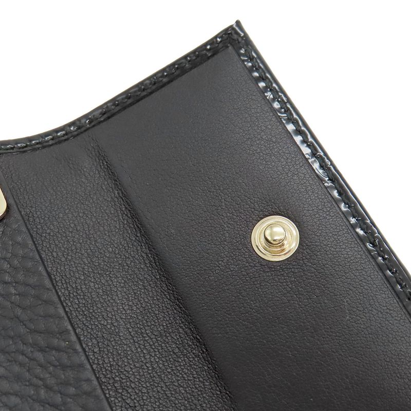 Gucci Key Case Micro Gucci Guccissima Horsebit Patent Leather Black Gold Hardware