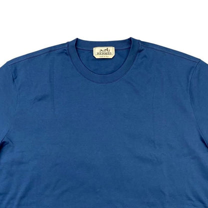 Hermes Short Sleeve T-Shirt Detail Saddle Stitching H467950ha5uxl Cotton Blue