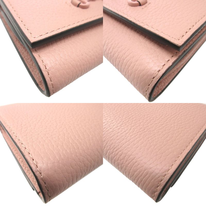 Gucci Horsebit 745981 Compact Wallet Leather Pink Bifold Wallet 0430 Gucci