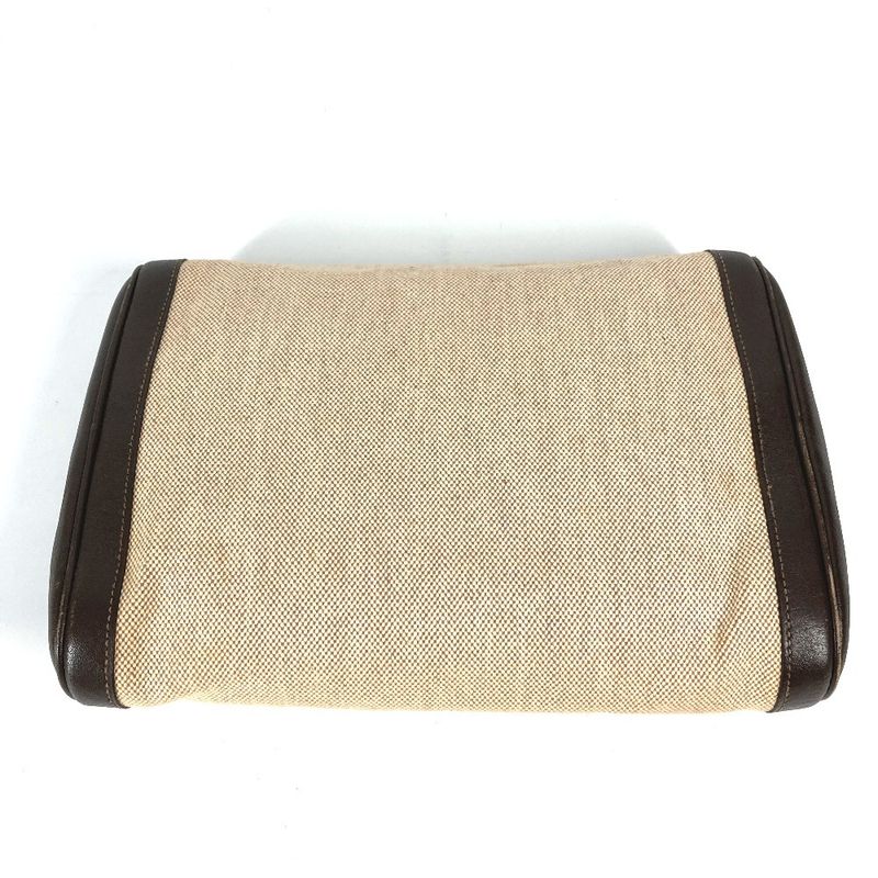 Hermes Clutch Bag Equi Leather / Canvas Beige