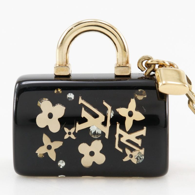 Louis Vuitton Porte Cles Speedy - Ancursion Vintage M65444 Resinous Gold Plated