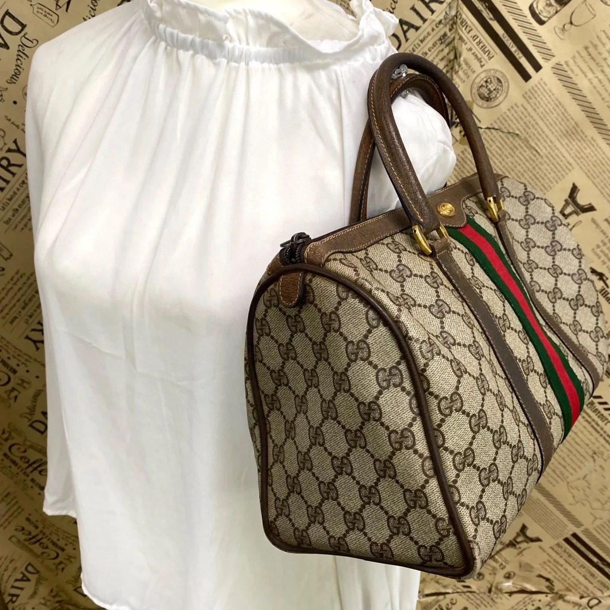 Gucci Handbag Mini Boston Sherry GG Travel Business — view 3