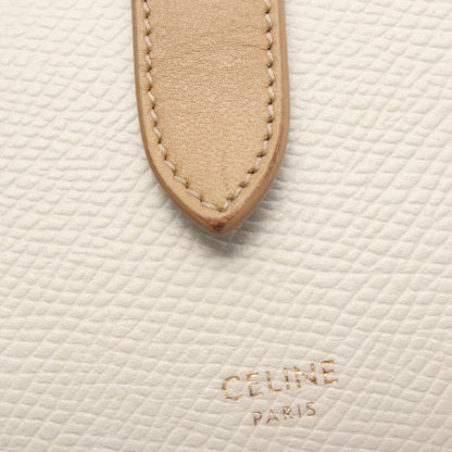Celine Bifold Wallet Small Strap White Leather — view 12