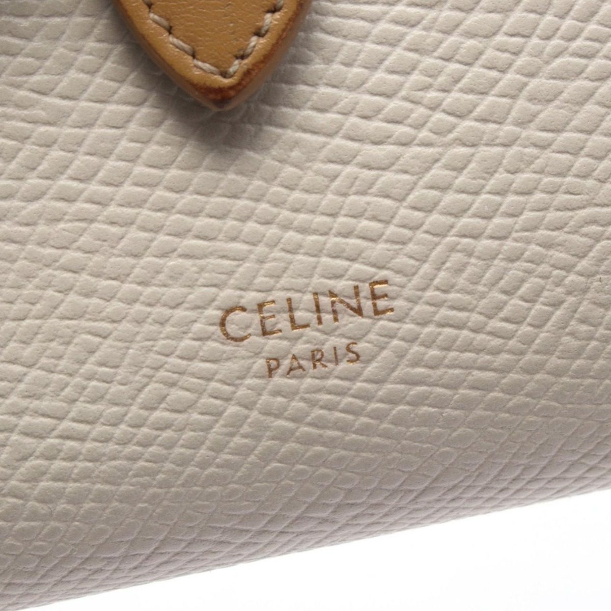 Celine Bifold Wallet Small Strap White Leather — view 6