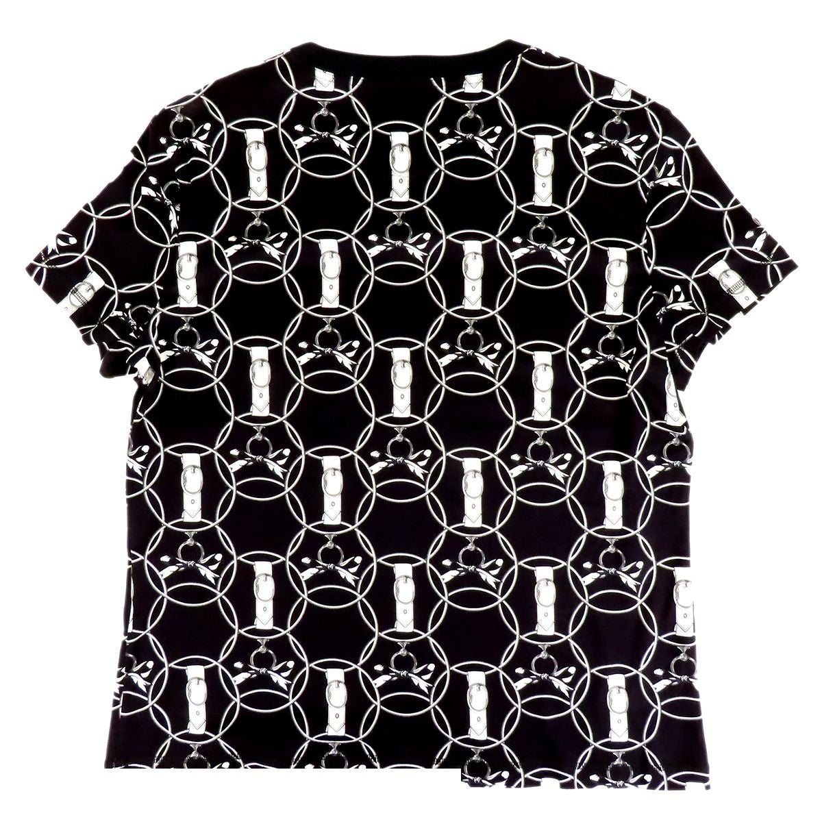 Hermes T-Shirt Black White Cotton la Promenade du Matin Morning Walk All Over — view 2