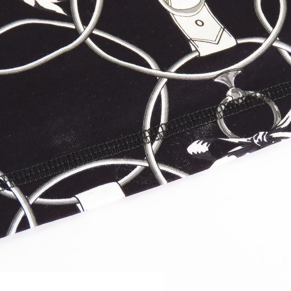 Hermes T-Shirt Black White Cotton la Promenade du Matin Morning Walk All Over — view 4