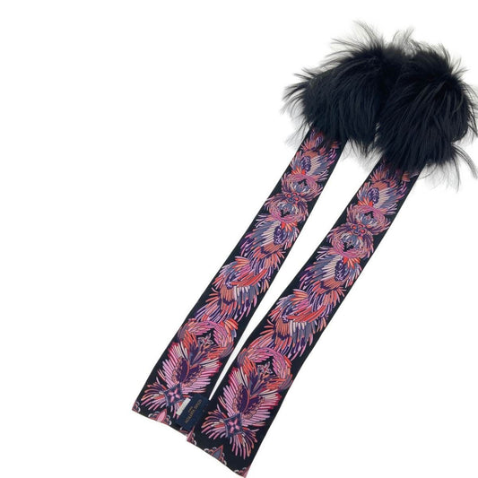 Louis Vuitton Bandeau Fleur Innocence Muffler Black Pink Scarf