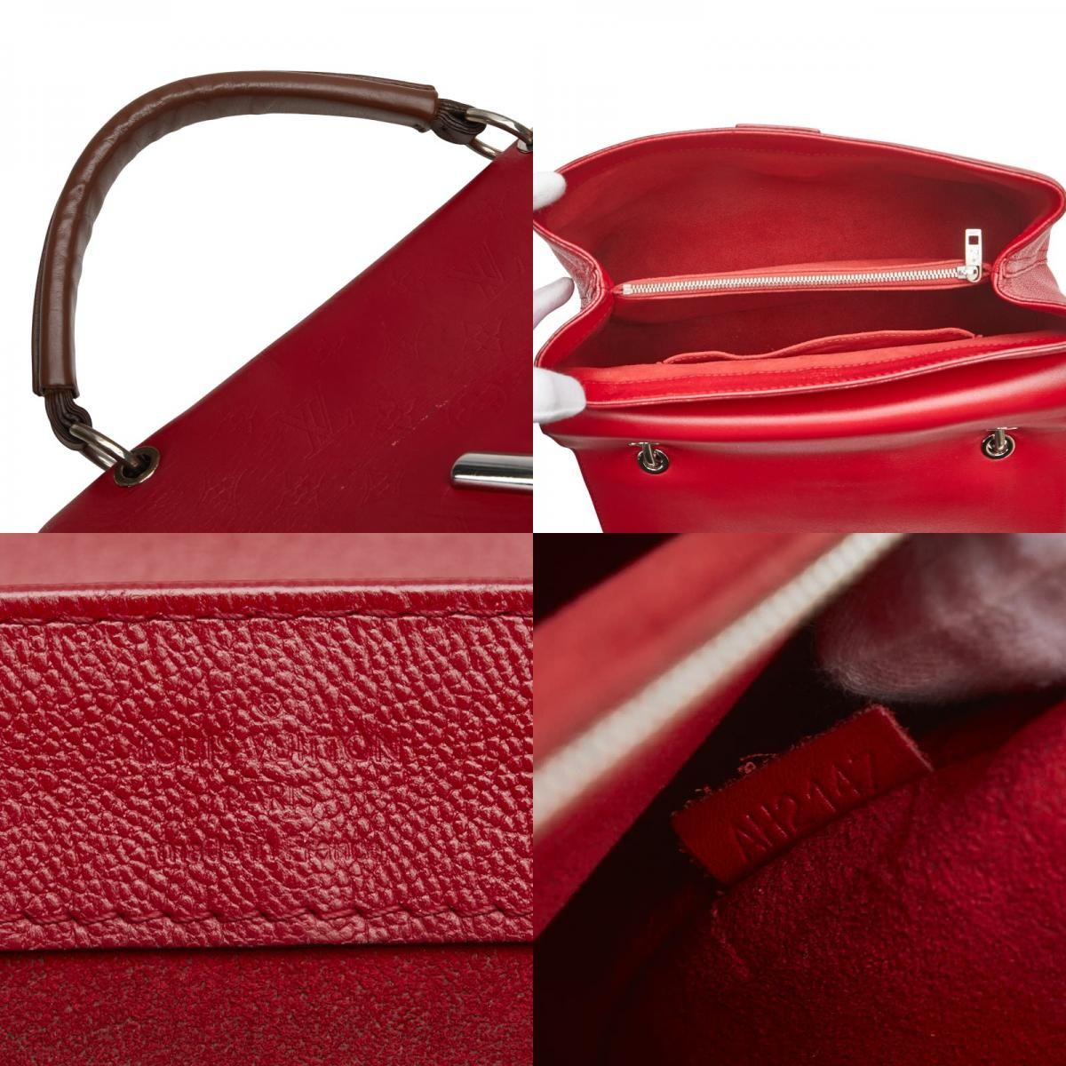 Louis Vuitton Monogram Very Handbag Shoulder Bag 2WAY M42905 Red Brown Leather