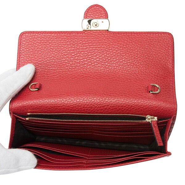 Gucci Clutch And Second Bag Shoulder Bag Dollar Calf Red