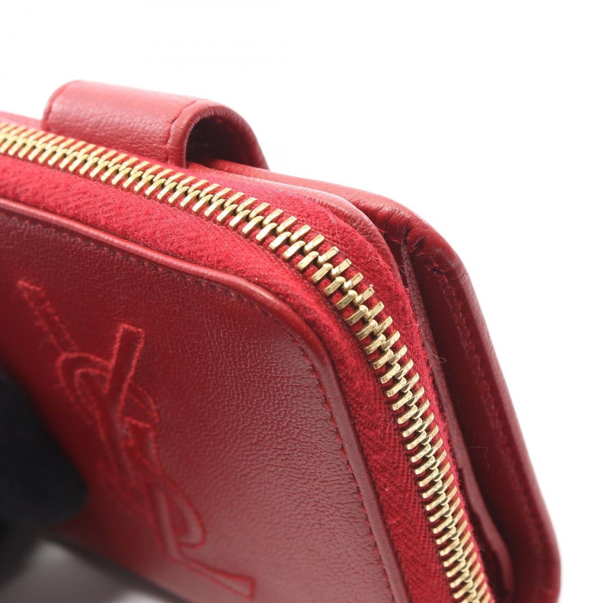 Saint Laurent Yves Bifold Wallet YSL Logo Red Leather — view 8