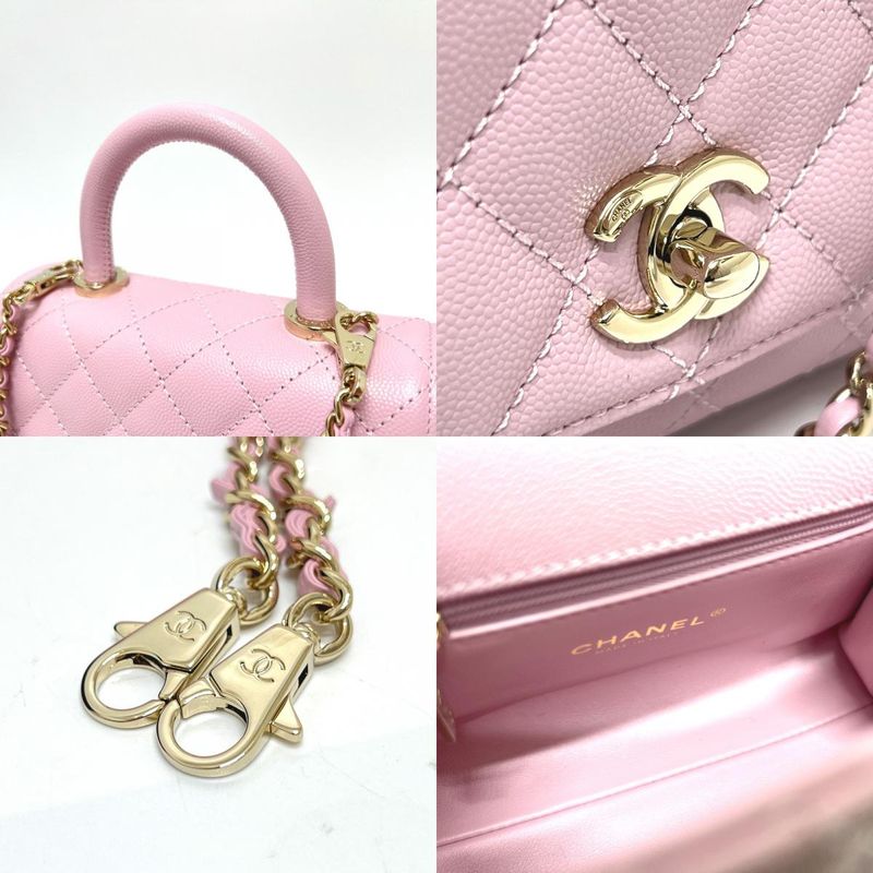 Chanel Handbag Coco Handle XXS Caviar Skin Baby Pink