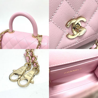 Chanel Handbag Coco Handle XXS Caviar Skin Baby Pink