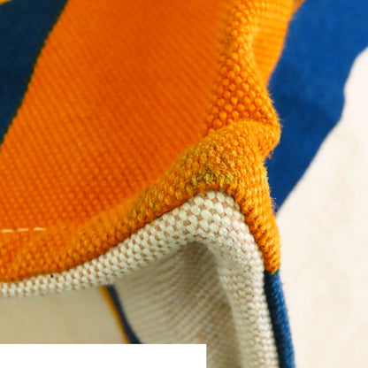 Hermes Apres la Vague Blue Orange Silver Cotton Canvas Beach Tote Bag — view 6