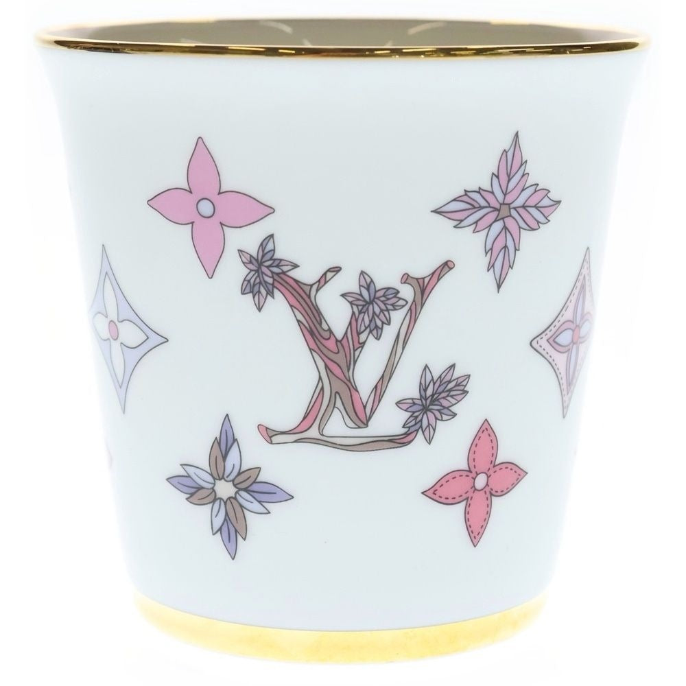 Louis Vuitton Monogram Flower Porcelain Mug Tableware White Hat