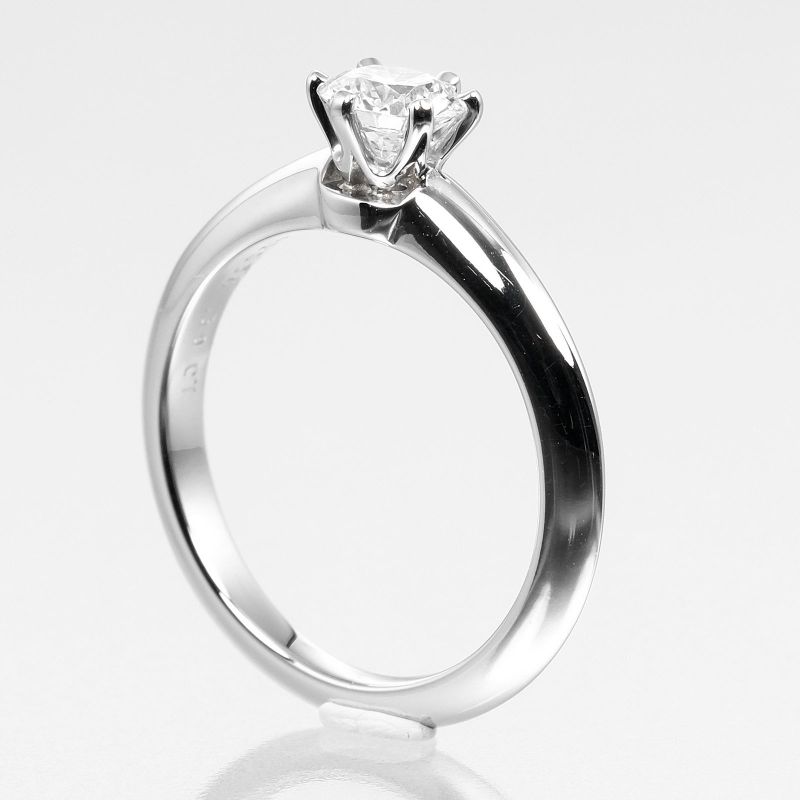 Tiffany & Co Solitaire 0.39ct Vs1/e/goog Pt950platinum X Diamond #6.5 Ladies