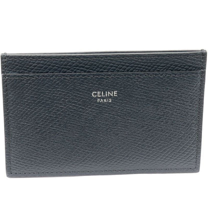 Celine Card Case Pass Holder Grained Calf Leather Navy