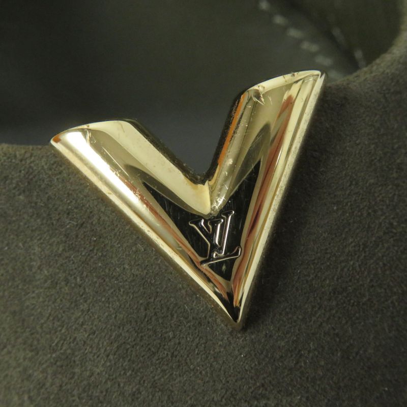 Louis Vuitton Heartbreaker Line Suede Pumps Khaki Gold Hardware 37 With Box