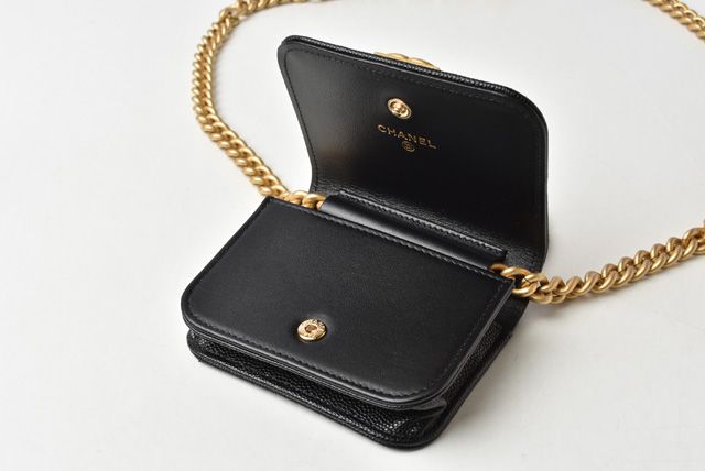 Chanel Belt Bag Coin Case Chain Pouch Chanel Boy Chanel Black Gold Hardware