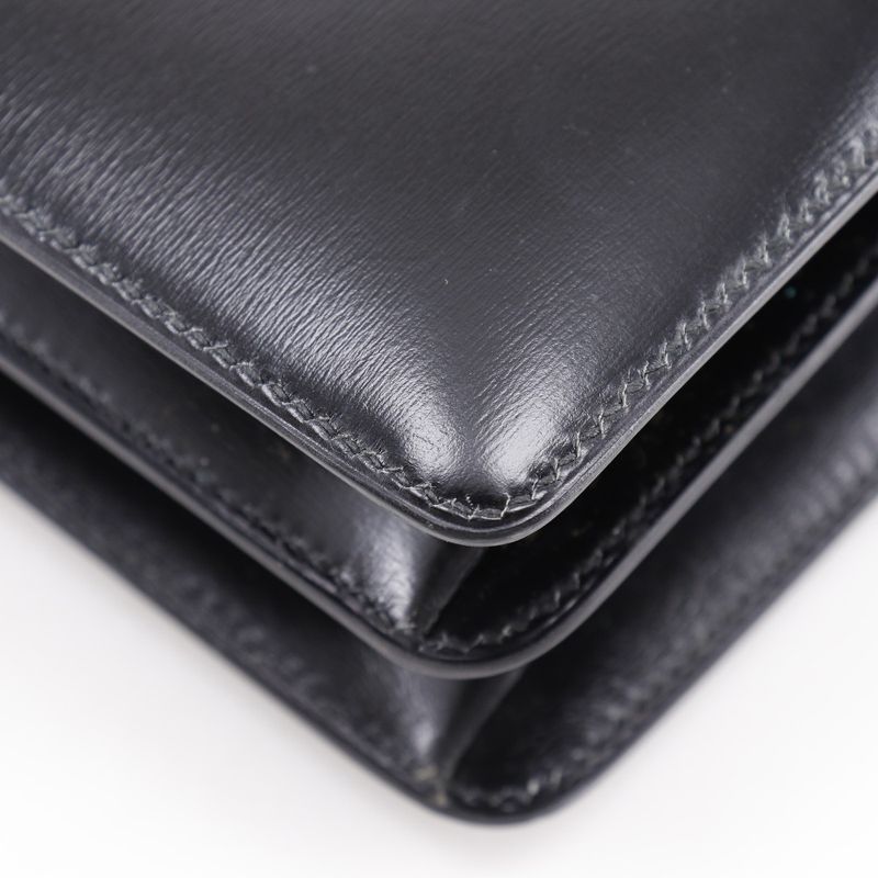 Hermes Vasco Vintage Box Calf Black 0M Ladies Handbag