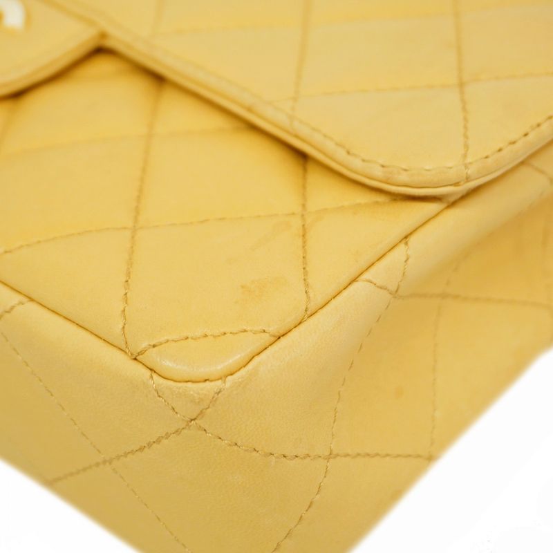 Chanel Shoulder Bag Matelasse Lambskin Beige Gold Hardware Women