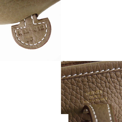 Hermes Evelyne TPM Etoupe Gold Taurillon Shoulder Bag — view 8