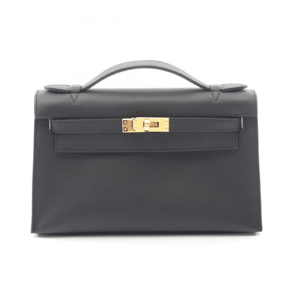 Hermes Handbag Pochette Kelly Mini Black Leather