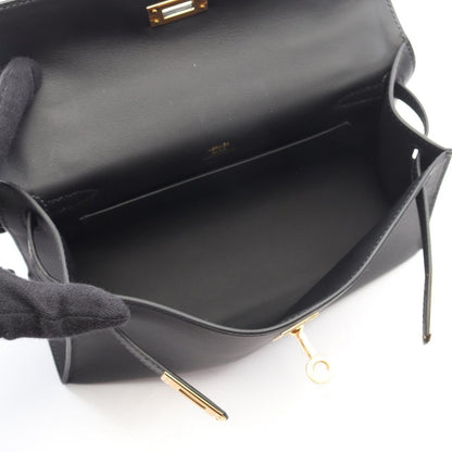 Hermes Handbag Pochette Kelly Mini Black Leather — view 3