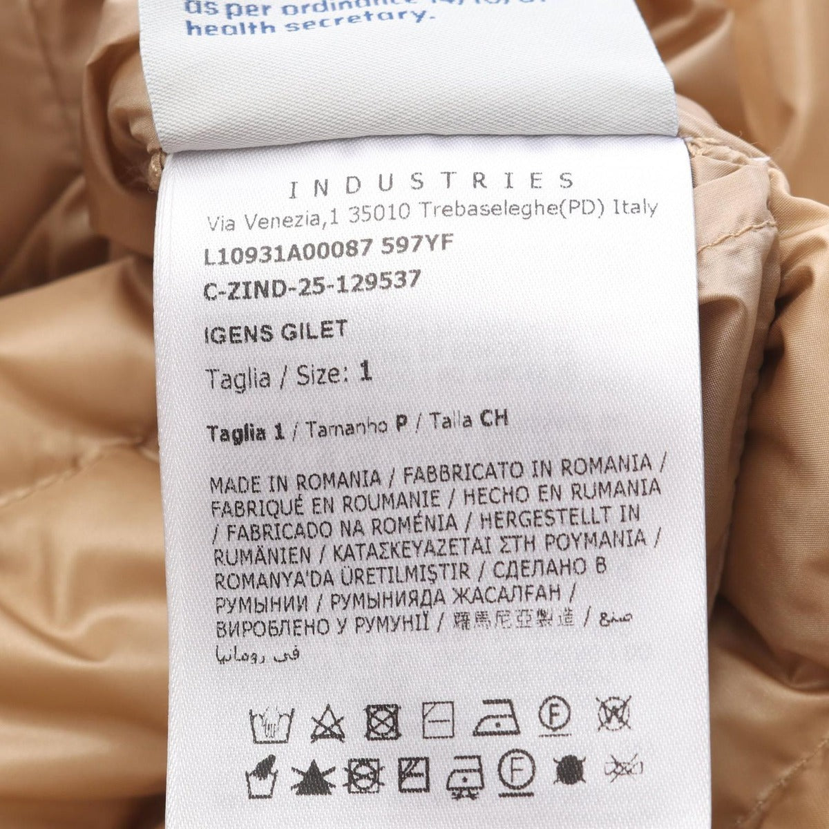 Moncler Down Vest Igens Beige Nylon — view 5