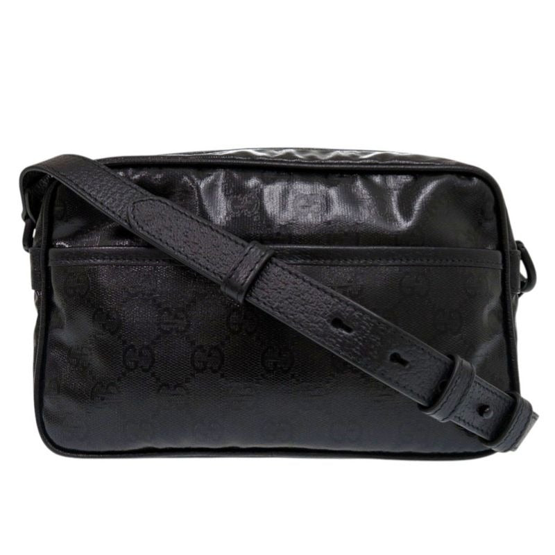 Gucci GG Crystal Leather Black Shoulder Bag 0458