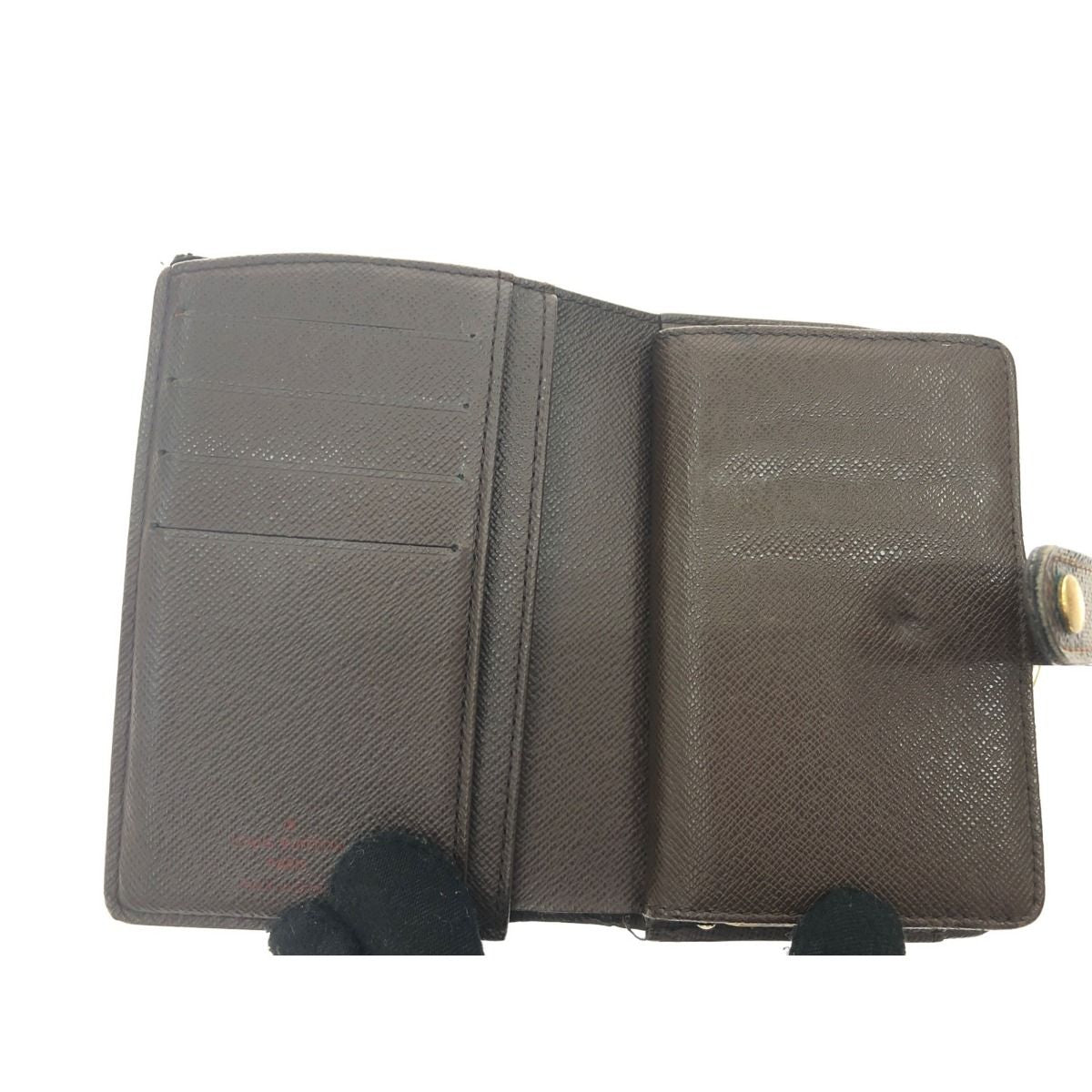 Louis Vuitton Damier Portefeuille Viennois Clasp Bifold Wallet N61674 Brown