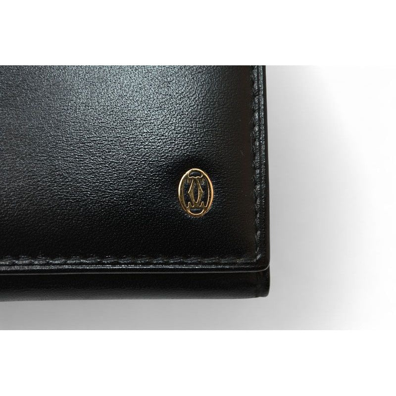 Cartier Key Case Holder Pasha Calf Leather Black Gold Hardware — view 3