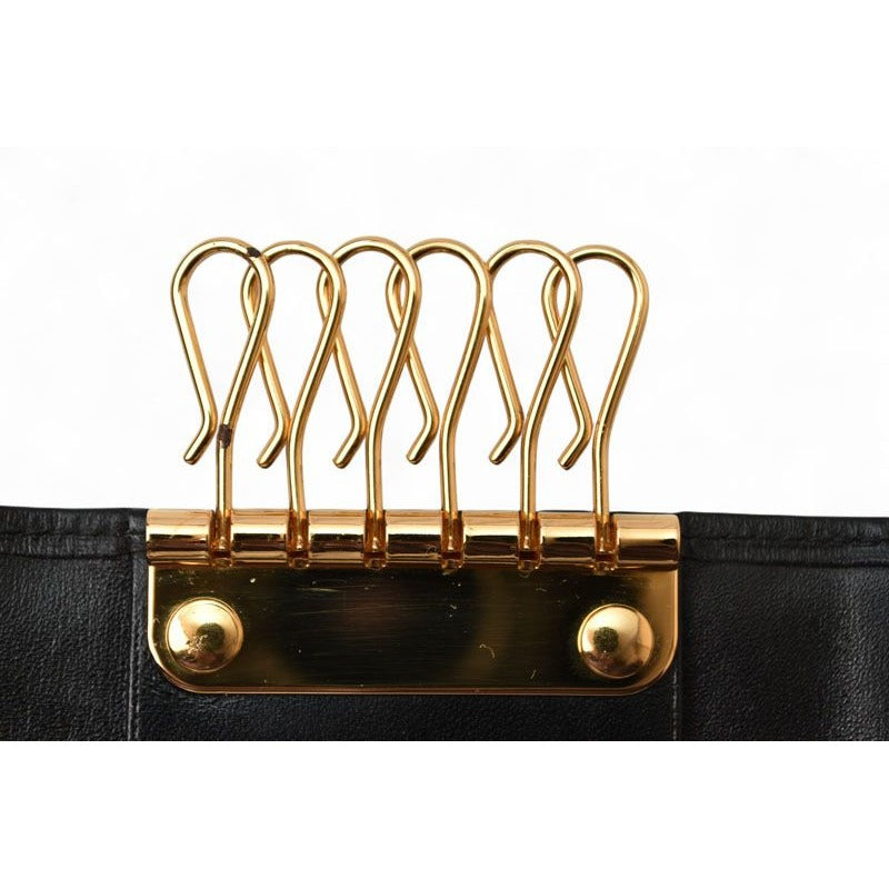 Cartier Key Case Holder Pasha Calf Leather Black Gold Hardware — view 4