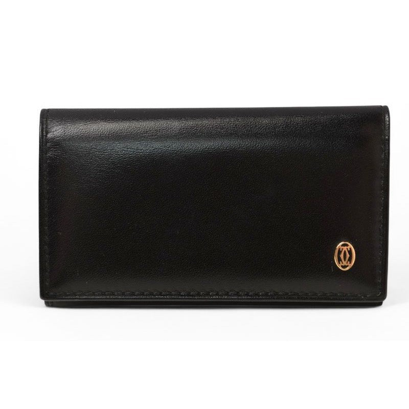Cartier Key Case Holder Pasha Calf Leather Black Gold Hardware