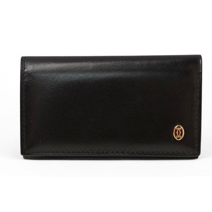 Cartier Key Case Holder Pasha Calf Leather Black Gold Hardware