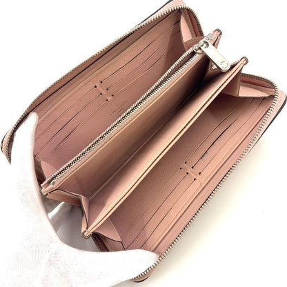 Louis Vuitton Zippy Wallet Mahina Magnolia Leather Light Pink Round Zipper Long