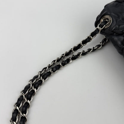 Chanel CC Logo Ultra Stitch Chain Shoulder Bag Black Leather Vintage — view 14