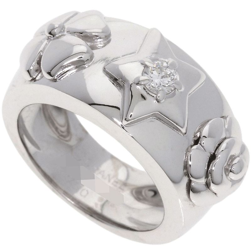 Chanel Three Symbols Diamond Ring - 18K White Gold Ladies