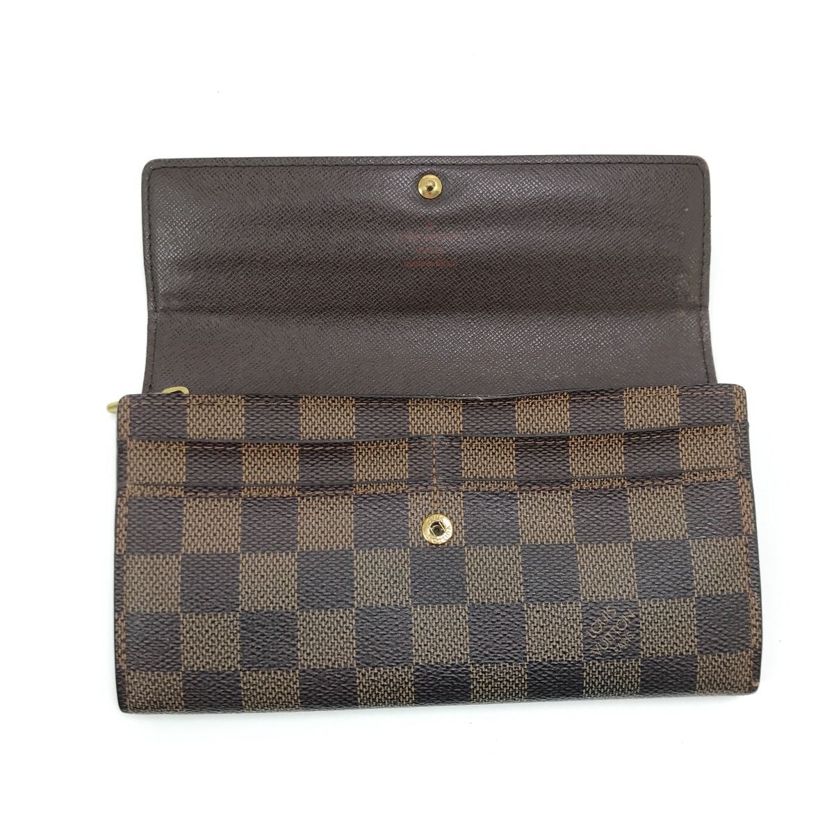 Louis Vuitton Long Wallet Damier Portefeuille Sarah N61734 Brown
